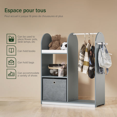 SoBuy Vaateteline Lastenvaateripustin Vapaasti seisova vaateripustin KMB40-HG