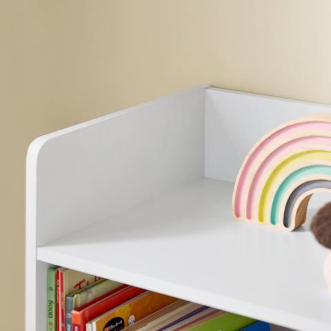 SoBuy KMB55-K-W Lasten Kirjahylly Lelujen Säilytys 5 Lokeroa Säilytyshylly Kirjahylly Lehtiteline Valkoinen 80x34x104cm  [Tuotetiedot]: Paino: noin 16,9 kg. Kant