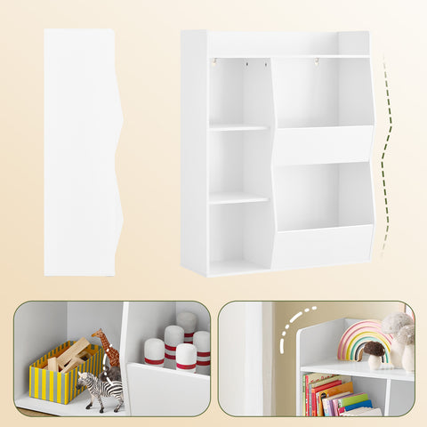 SoBuy KMB55-K-W Lasten Kirjahylly Lelujen Säilytys 5 Lokeroa Säilytyshylly Kirjahylly Lehtiteline Valkoinen 80x34x104cm  [Tuotetiedot]: Paino: noin 16,9 kg. Kant