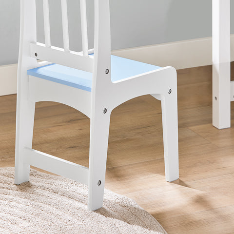 SoBuy lasten pöytä- ja tuolisetti – 2 osaa, mukana DIY-tarrat ja 3 kynäpurkkia, sinivalkoinen KMB60-B