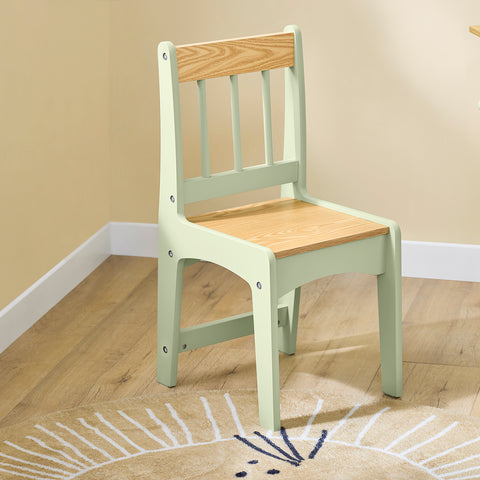 SoBuy KMB60-GR Lastenpöytä ja -tuoli 2-osainen setti – Pöytä ja tuoli lapsille, työpöytä kahdella hyllyllä, paperirullatelineellä ja kynätelineellä, vihreä 80x50x66