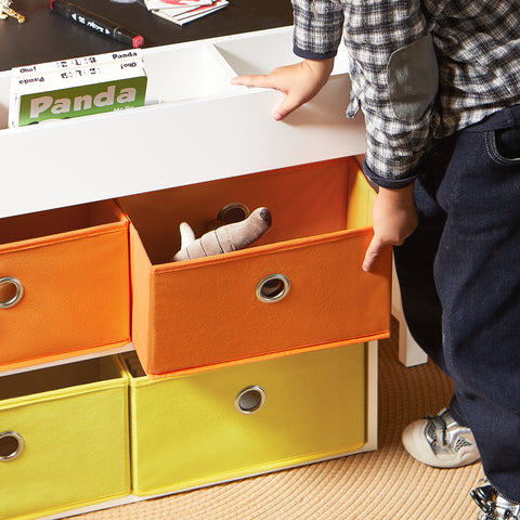 SoBuy 2-osainen Lasten pöytä ja tuolisarja kirjoituspöytä säilytystilalla KMB75-K-W