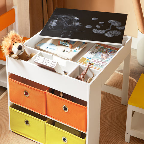 SoBuy 2-osainen Lasten pöytä ja tuolisarja kirjoituspöytä säilytystilalla KMB75-K-W