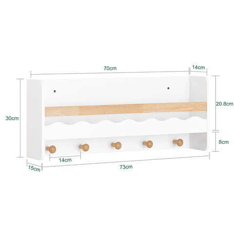 SoBuy Lasten kirjahylly Lehtiteline seinälle KMB78-W