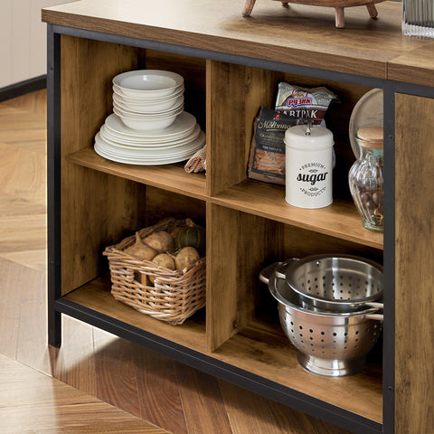 Ennakkomyynti SoBuy KNL01-F 170 cm Keittiösaareke – Monikäyttöinen Säilytyskaluste & Työtaso, Vintage-ruskea