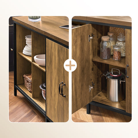 Ennakkomyynti SoBuy KNL01-F 170 cm Keittiösaareke – Monikäyttöinen Säilytyskaluste & Työtaso, Vintage-ruskea