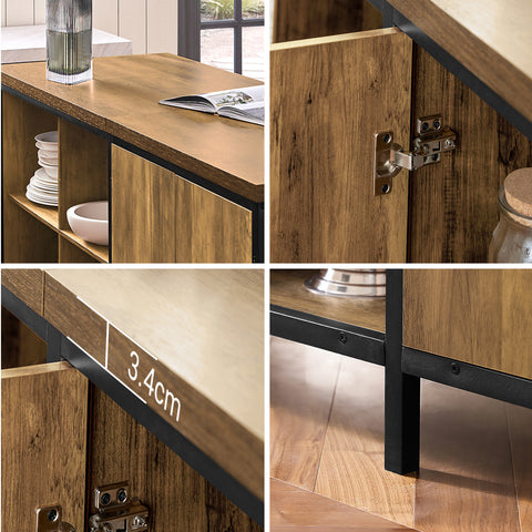 Ennakkomyynti SoBuy KNL01-F 170 cm Keittiösaareke – Monikäyttöinen Säilytyskaluste & Työtaso, Vintage-ruskea