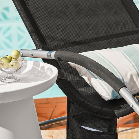 SoBuy Puutarhan Keinutuoli Metalli ja polypropeenia Musta OGS28-SCHx2