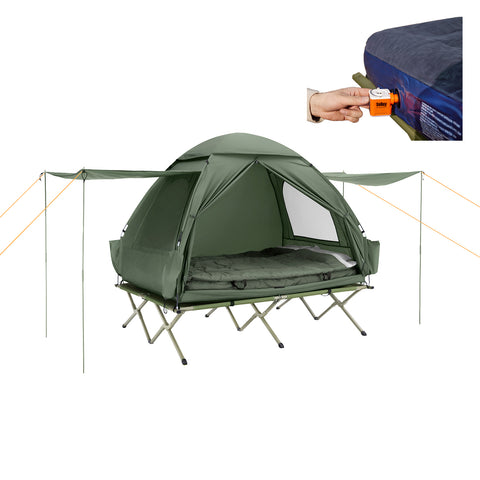 SoBuy 7-in-1 Teltta 2 Hengelle – Retkiteltta | 193x145x185cm Vihreä OGS32-L-GR