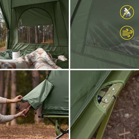 SoBuy 7-in-1 Teltta 2 Hengelle – Retkiteltta | 193x145x185cm Vihreä OGS32-L-GR