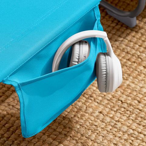 SoBuy Taitettava Aurinkotuoli 4 Asentoa – Puutarhaan tai Parvekkeelle | Sininen OGS35-B