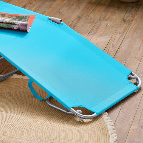 SoBuy Taitettava Aurinkotuoli 4 Asentoa – Puutarhaan tai Parvekkeelle | Sininen OGS35-B