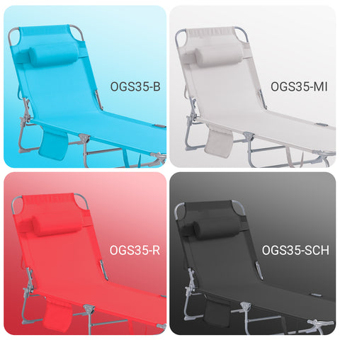 SoBuy 2 x Taitettava Aurinkotuoli 4 Asentoa – Puutarhaan tai Parvekkeelle | Beige OGS35-MIx2