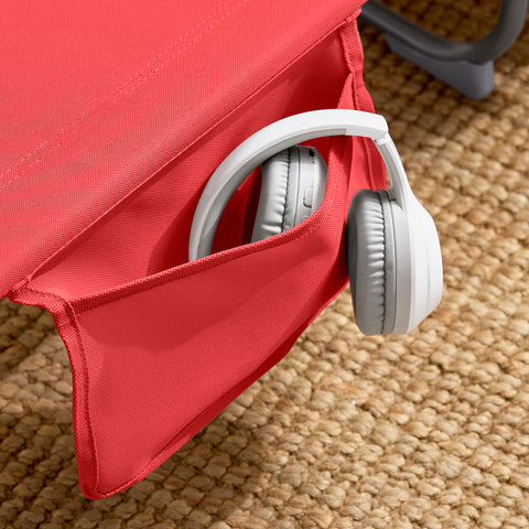 SoBuy Taitettava Aurinkotuoli 4 Asentoa – Puutarhaan tai Parvekkeelle | Punainen OGS35-R