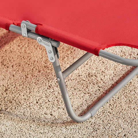 SoBuy 2 x Taitettava Aurinkotuoli 4 Asentoa – Puutarhaan tai Parvekkeelle | Punainen OGS35-Rx2