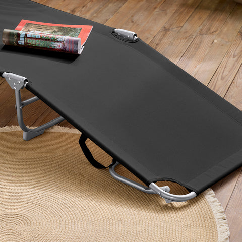 SoBuy Taitettava Aurinkotuoli 4 Asentoa – Puutarhaan tai Parvekkeelle | Musta OGS35-SCH