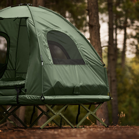 SoBuy 4-in-1 Teltta katoksella 2 Hengelle – Retkiteltta | 193x145x185cm Vihreä OGS61-L-GR