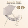 SoBuy OGS62-MI Riipputuoli Aurinkokatoksella – Keinutuoli Rentoutumiseen Puutarhaan ja Parvekkeelle, Beige, 108 × 126 × 163 cm