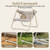 SoBuy OGS62-MI Riipputuoli Aurinkokatoksella – Keinutuoli Rentoutumiseen Puutarhaan ja Parvekkeelle, Beige, 108 × 126 × 163 cm