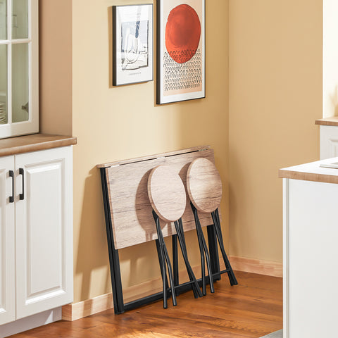 SoBuy Ruokailuryhmä 2 Hengelle Metalli ja puukuitulevyä Beige OGT18-N