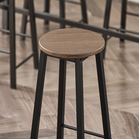 Ennakkomyynti SoBuy OGT22-SCH Korkea Baaripöytä + 4 Jakkaraa – Tilaa Säästävä Ruokailuryhmä Pieneen Keittiöön (Musta)