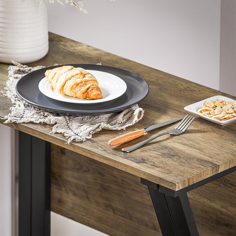 SoBuy Ruokailuryhmä 4 Hengelle Metalli ja puukuitulevyä Beige OGT24-N