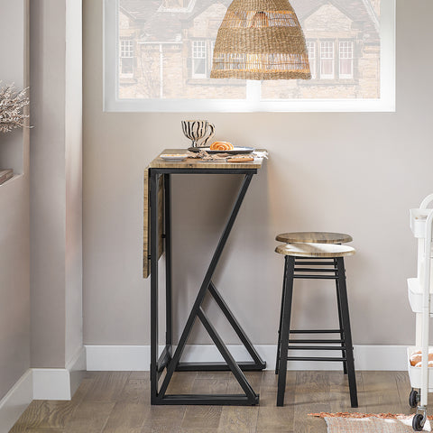 SoBuy Ruokailuryhmä 4 Hengelle Metalli ja puukuitulevyä Beige OGT24-N