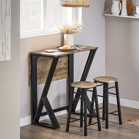 SoBuy Ruokailuryhmä 4 Hengelle Metalli ja puukuitulevyä Beige OGT24-N