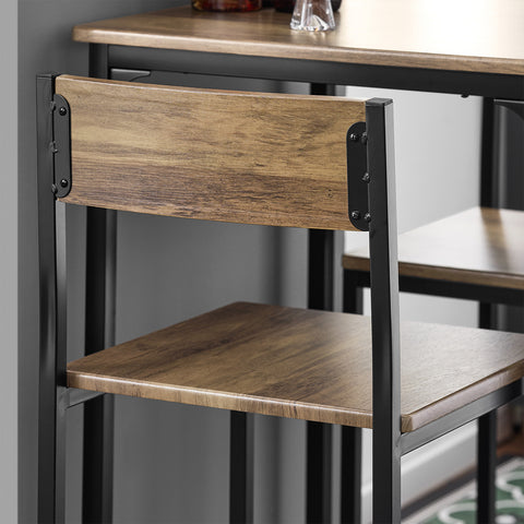 SoBuy Ruokailuryhmä 2 Hengelle puukuitulevyä ja Metalli Beige OGT27-N