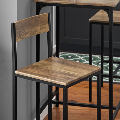 SoBuy Ruokailuryhmä 2 Hengelle puukuitulevyä ja Metalli Beige OGT27-N