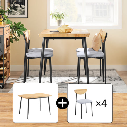 SoBuy OGT52-N 5-osainen ruokailuryhmä mukavilla tuoleilla, pöytä ja 4 tuolia, kompakti keittiöpöytä pieniin tiloihin, ihanteellinen ruokasaliin, keittiöön ja olohuoneeseen