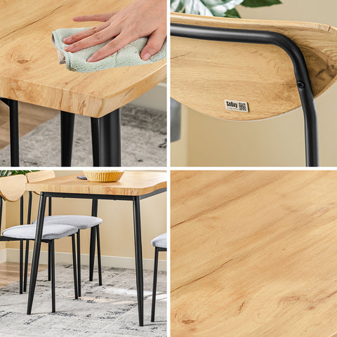 SoBuy OGT52-N 5-osainen ruokailuryhmä mukavilla tuoleilla, pöytä ja 4 tuolia, kompakti keittiöpöytä pieniin tiloihin, ihanteellinen ruokasaliin, keittiöön ja olohuoneeseen