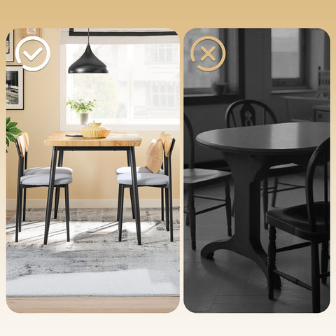 SoBuy OGT52-N 5-osainen ruokailuryhmä mukavilla tuoleilla, pöytä ja 4 tuolia, kompakti keittiöpöytä pieniin tiloihin, ihanteellinen ruokasaliin, keittiöön ja olohuoneeseen