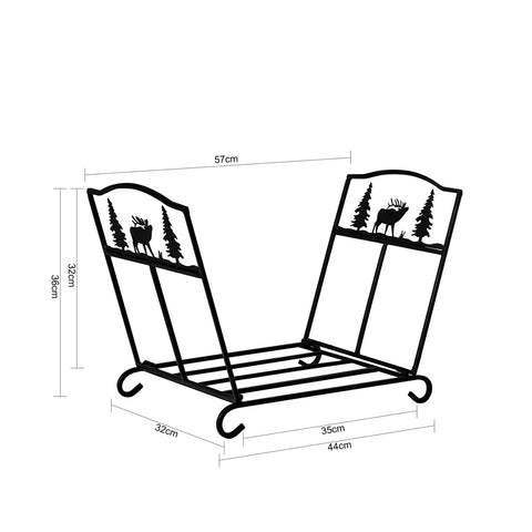 SoBuy Metallinen polttopuuteline sisälle Puutelineet SDA05-SCH