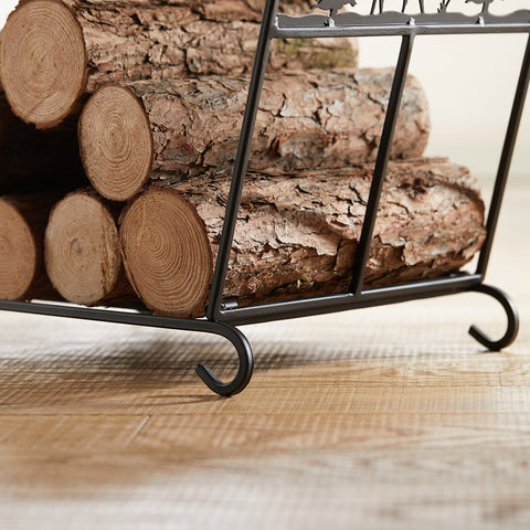 SoBuy Metallinen polttopuuteline sisälle Puutelineet SDA05-SCH