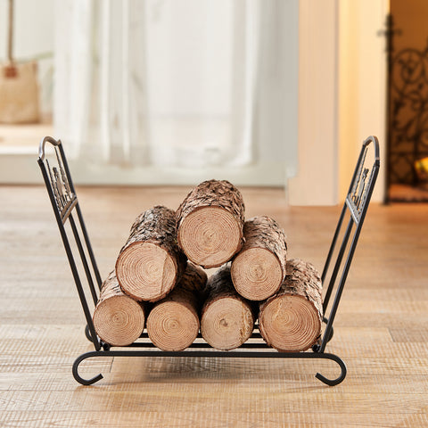 SoBuy Metallinen polttopuuteline sisälle Puutelineet SDA05-SCH