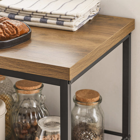 SoBuy Tarjoiluvaunu 3 Hyllyllä Metalli ja puukuitulevyä Ruskea SVW18-F