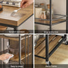 SoBuy SVW18-II-F Desserte de Cuisine à Roulettes – 3 Étagères Réglables, Barrières Anti-chute, Cadre Métal, Style Industriel, 110 × 45 × 92 cm