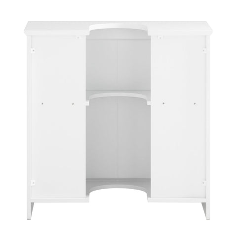 SoBuy Kylpyhuoneen allaskaappi 2 Ovea puukuitulevyä Valkoinen BZR108-II-W