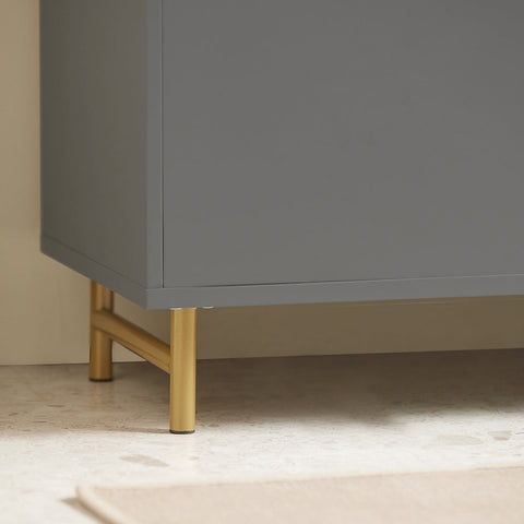 SoBuy Kylpyhuoneen allaskaappi 2 Ovea puukuitulevyä Harmaa BZR129-HG