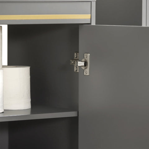 SoBuy Kylpyhuoneen allaskaappi 2 Ovea puukuitulevyä Harmaa BZR129-HG