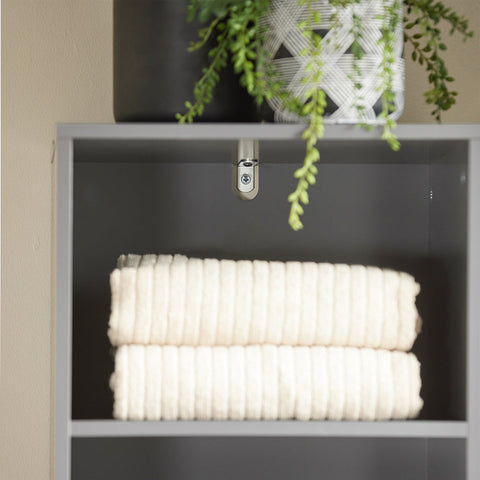 SoBuy Kylpyhuoneen korkea Kaappi puukuitulevyä Harmaa BZR130-HG