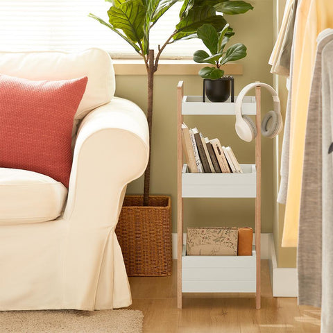 SoBuy Kulmahylly 3 Hyllyllä puukuitulevyä Beige FRG226-WN