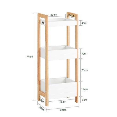 SoBuy Kulmahylly 3 Hyllyllä puukuitulevyä Beige FRG226-WN