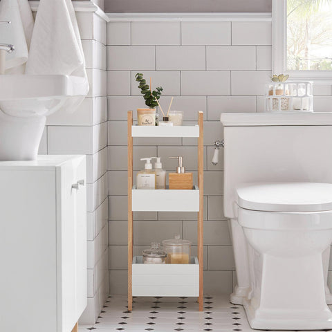SoBuy Kulmahylly 3 Hyllyllä puukuitulevyä Beige FRG226-WN