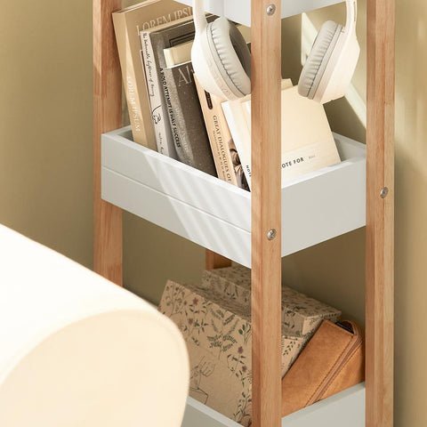SoBuy Kulmahylly 3 Hyllyllä puukuitulevyä Beige FRG226-WN