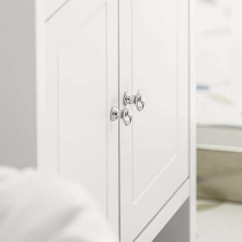 SoBuy Kylpyhuone Kaappi 2 Ovea puukuitulevyä Valkoinen BZR56-W