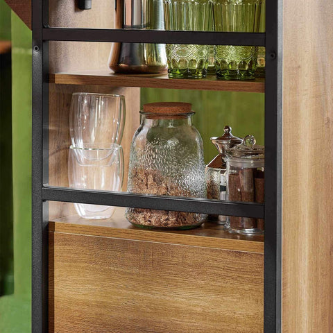 SoBuy Baaripöytä lastulevyä ja Metalli Ruskea FWT98-PF