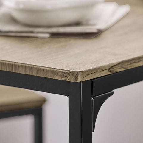 SoBuy Ruokailuryhmä 2 Hengelle Metalli ja puukuitulevyä Beige OGT03-N