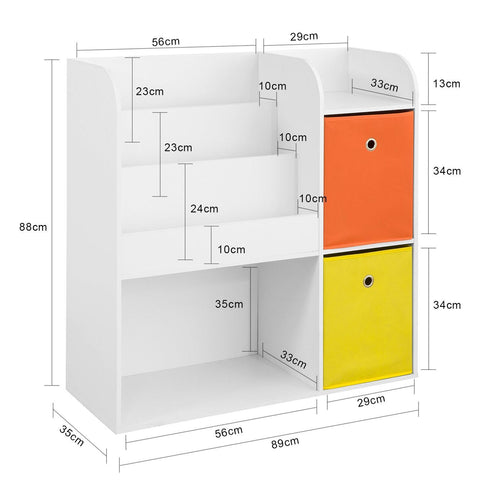 SoBuy Lasten Kirjahylly lastulevyä Valkoinen KMB37-W